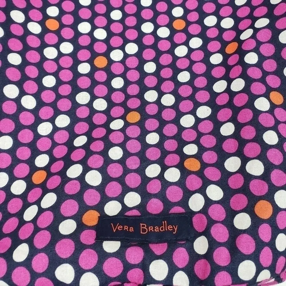 Vera Bradley Navy with Pink Polka Dot Drawstring Satchel, Backpack, Wet Bag NWOT
